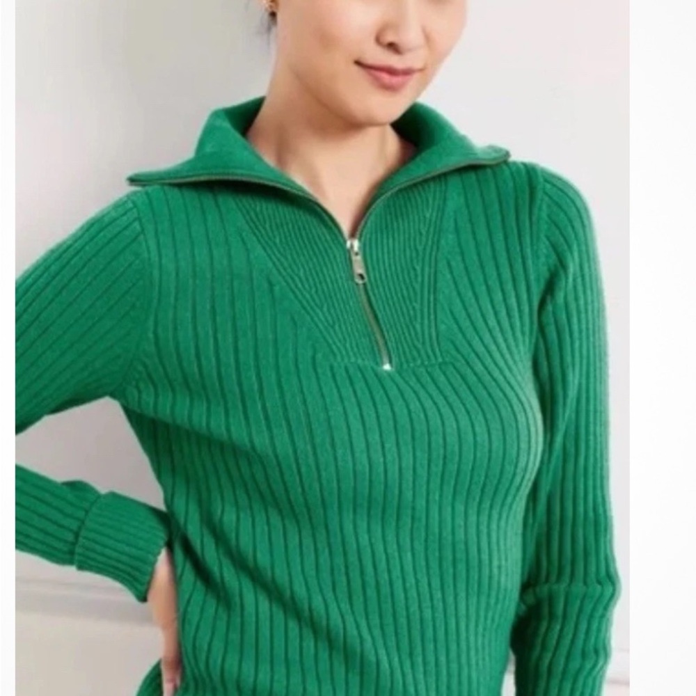 Talbots Emerald Green Ribbed Turtleneck Sweater
